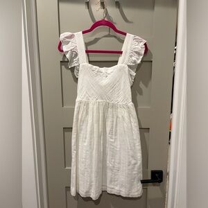 Vineyard Vines White Ruffle-Sleeve Sundress